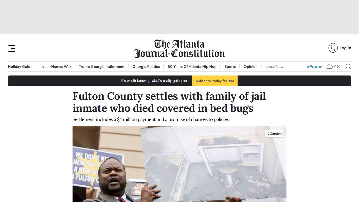 Fulton County settles with family of jail inmate who died covered in ...