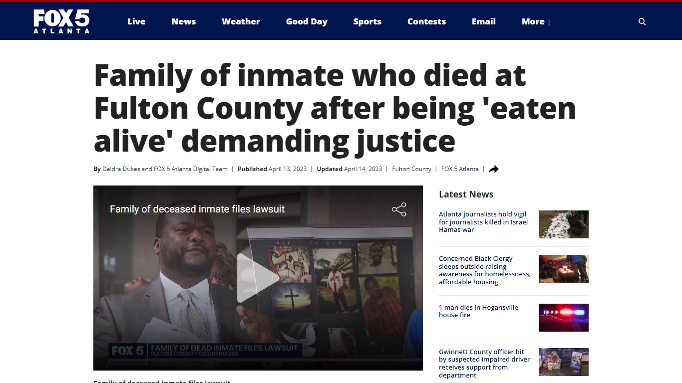 Family of inmate who died at Fulton County after being 'eaten alive ...